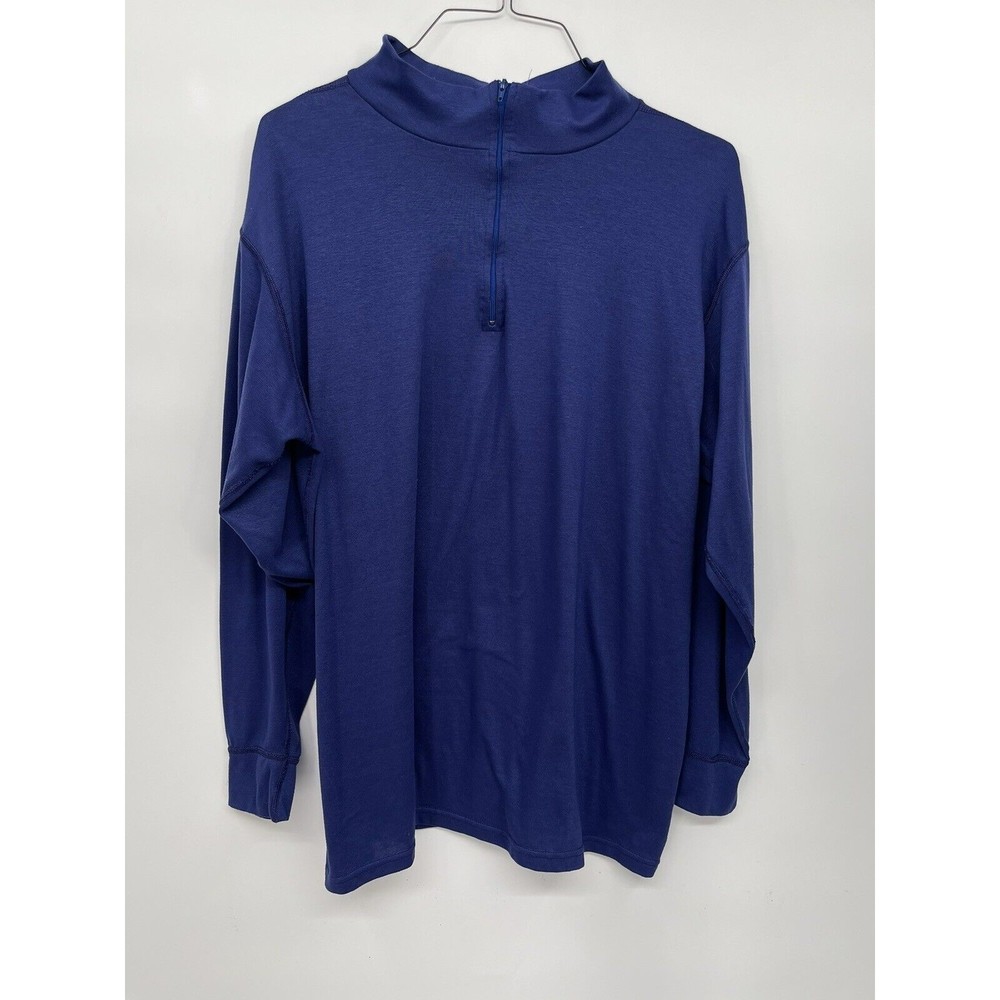 Cabelas Mens Blue Knit Quarter Pullover Sweater Size 2XL